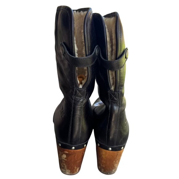 UGG Australia Lynnea Women's USA Size 10 Sheepskin Clog Boots Black Studded - Picture 6 of 14